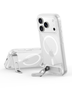 Husa de telefon Belkin Clear pentru iPhone 18 Pro 17 Pro cu suport integrat, rezistenta la socuri