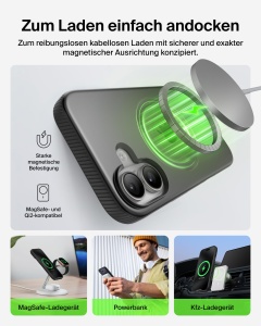 Husa iPhone 17 Pro Max Belkin SheerForce Grip MagSafe, neagra - Img 3