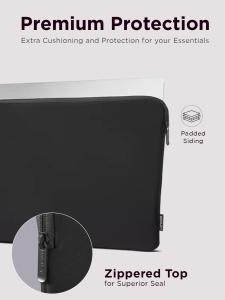Husa laptop Lenovo 14 inch Neopren Fleece Negru Protectie premium - Img 3