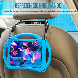 Husa pentru iPad Mini 67 TopEsct, Silicon, Albastra, Cu Maner si Suport - Img 7
