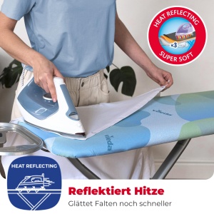 Husa pentru masa de calcat Vileda Premium 2in1, 110-130 cm, gri - Img 2