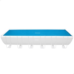 Husa solara Intex pentru Ultra Frame dreptunghiulara 732 x 366 cm, grosime 160 microni, dimensiuni de productie: 716 x 346 cm, 28017 albastru - Img 1