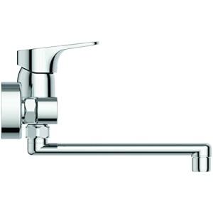 Ideal Standard BD488AA Cerabase Robinet de bucatarie montat pe perete, Robinet pivotant 360deg Bucatarie, Baterie baterie Chiuveta de bucatarie, Economisire apa, Montare pe perete, cromat - Img 2