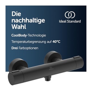 Ideal Standard BD582XG Alu+ Termostat de dus pentru dus, montat pe suprafata, negru (negru matase) - Img 2