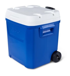 Igloo Passive Cooler Laguna 60 albastru, 56 litri, cutie izolata cu roti si maner telescopic pentru camping, petrecere a timpului liber si festivaluri - Img 1