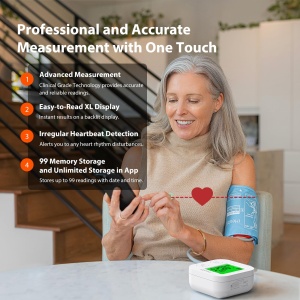 iHealth Track Monitor de tensiune arteriala in retea, cu manseta universala reglabila pentru bratele adulte normale pana la mari, Bluetooth compatibil cu dispozitivele Apple si Android - Img 2