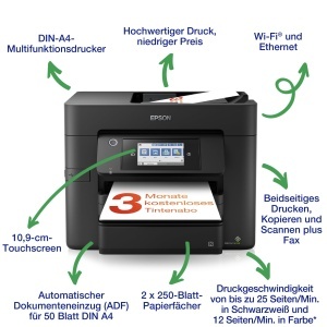 Imprimanta multifunctionala Epson Workforce Pro WF-4830DTWF, A4, Wi-Fi, 25 ppm - Img 2