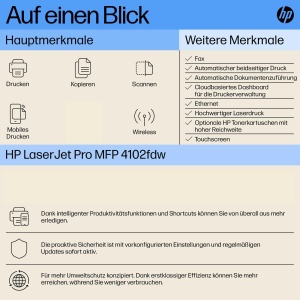 Imprimanta multifunctionala laser HP LaserJet Pro MFP 4102fdw, negru, Wi-Fi, fax - Img 2