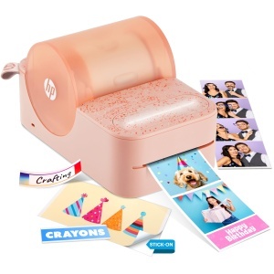 Imprimanta portabila HP Sprocket Panorama Roz ZINK Zero Ink hartie autoadeziva 2 inch