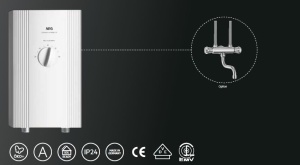 Incalzitor de apa electronic compact instantaneu AEG DDLE Kompakt OT 11/13 kW pentru bucatarie, Fabricat in Germania, conexiune de inalta tensiune 400 V, potrivit pentru montare solara, montare peste masa, testat VDE, 232793 - Img 5