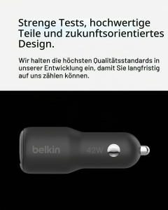 Incarcator auto Belkin BoostCharge 2-Port, 42 W, USB-C si USB-A, Negru - Img 5