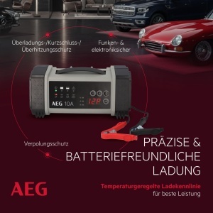 Incarcator baterii AEG LT 10, 10A pentru 1224V, 9-stadii, negrugri - Img 3