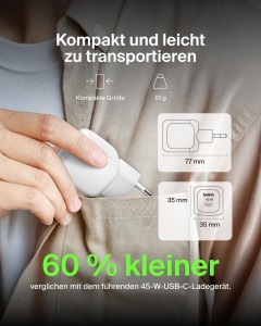 Incarcator compact Belkin BoostCharge 45W, USB-C, alb - Img 3