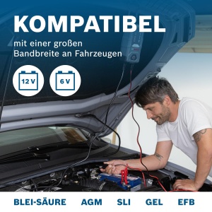 Incarcator de baterii BOSCH C30 pentru 6V si 12V, 3.8A, rezistent la apa - Img 4
