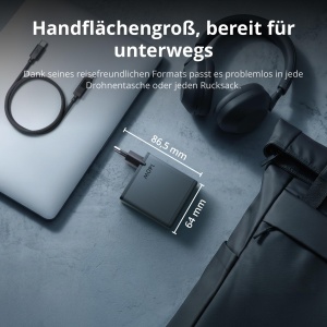 Incarcator GaN DJI Power 140W cu cablu 7A si display digital - Img 7