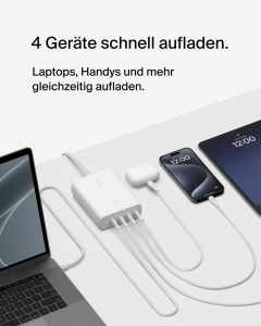 Incarcator rapid Belkin BoostCharge Pro 200W cu 4 porturi USB-C, cablu 1.5m - Img 2