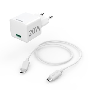 Incarcator rapid cu cablu USB-C, 20W, 1m, Alb