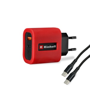 Incarcator rapid Einhell USB 65W cu USB-C si USB-A cablu USB-C inclus design compact