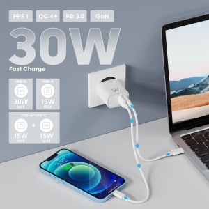 Incarcator rapid Ewent EW1326, 30W, USB-C Power Delivery, USB-A QC3.0 - Img 4
