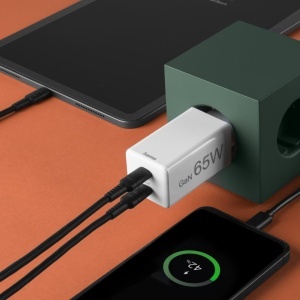 Incarcator rapid Hama 65W GaN, 2x USB-C, alb - Img 2