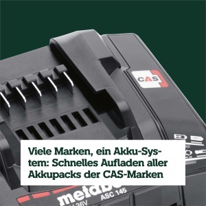 Incarcator rapid Metabo ASC 145, 12-36 V, compatibil cu acumulatori CAS - Img 7