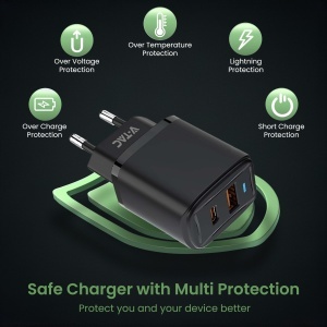 Incarcator rapid V-TAC 20W USB-C cu 2 porturi pentru iPhone si Samsung - Img 5