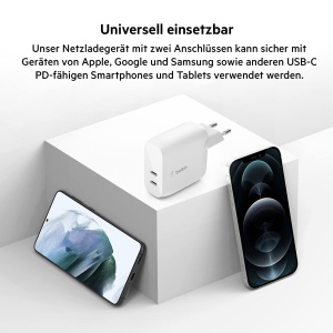 Incarcator USB-C Belkin 40W cu 2 porturi, incarcare rapida pentru iPhone si iPad - Img 6