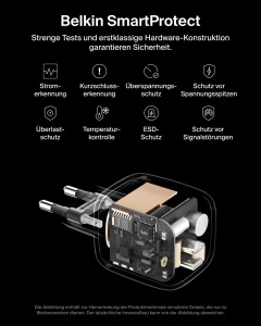 Incarcator USB-C Belkin BoostCharge Pro 67W cu 2 porturi, GaN - Img 7