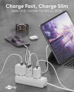 Incarcator USB-C GaN Dual 20W Alb - goobay 75730 - Img 4