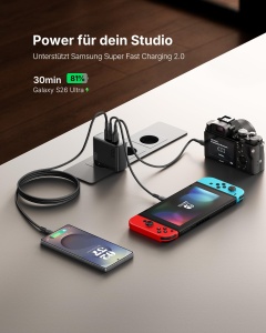 Incarcator USB C INIU 100W, 3-Port, Compact, cu Cablu Inclus - Img 6