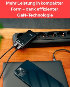 Incarcator Verbatim Fold n Go GaN 65W 2x USB-C Negru - Img 6