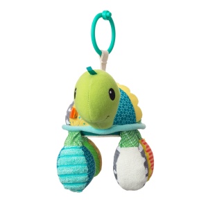 Infantino Go Gaga Turtle Mirror Pal jucarie senzoriala pentru bebelusi cu oglinda si texturi captivante - Img 3