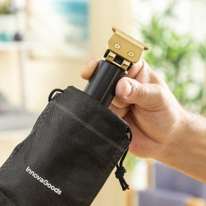 InnovaGoods - Aparat de tuns reincarcabil in forma de T 3 viteze afisaj LCD incl 6 piepteni si USB-C rezistent la apa negru auriu plastic - Img 8