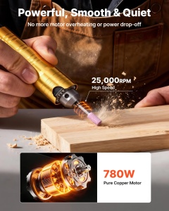 Instrument rotativ electric VEVOR KD-D491, 780W, 25000 RPM, cu ax flexibil si pedala de control - Img 2