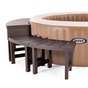 Intex 28515 - Banca pentru PureSpa Round 4 locuri 2 parti centrale 2 parti inalte plastic maro 40-62 cm - Img 5