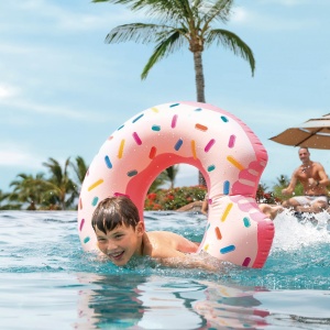 Intex 56265NP - Inel gonflabil de inot Rainbow Donut Vinil Multicolor 94x23 cm - Img 6