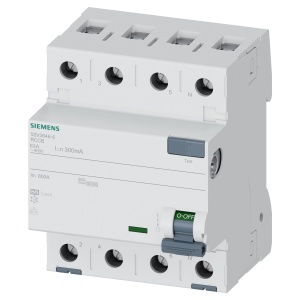 Intrerupator de siguranta FI 4 poli Siemens 63A 300mA