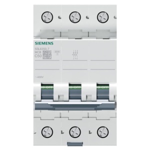 Intrerupator de suprasarcina Siemens 5SL6, 3 poli, 50A, 400V AC, 6 kA