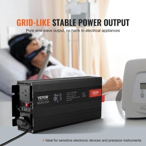 Inversor de tensiune VEVOR SGPE-3000W, 3000W, 12V DC, 230V AC, 2 prize AC, 2 USB - Img 3
