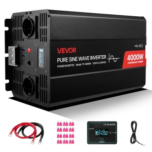 Invertor VEVOR 4000 W 12V DC-230V AC Reine Sinus cu LCD si Telecomanda
