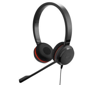 Jabra Evolve 30 II, casti stereo certificate pentru comunicatii unificate cu control al apelurilor, microfon cu anulare a zgomotului, indicatoare LED, calitate excelenta a sunetului, USB-C/A, negru