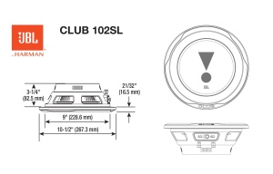 JBL Club 102SL - Radio auto cu subwoofer de 1000 de wati pentru instalare plata in sistemul muzical auto de la Harman Kardon - Cutie de bas de 10 inchi cu design conic patentat, surround high-roll si comutator de impedanta SSI 2/4 Ohm - Img 2