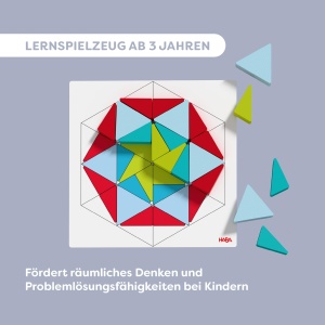 Joc de Constructie HABA Mosaik-Dreiecke 48 Piese din Lemn, 10 Carti cu Model - Img 4
