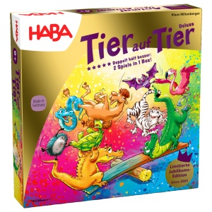 Joc de echilibru HABA Tier auf Tier Deluxe 30 animale colorate din lemn