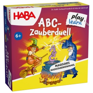 Joc de societate HABA ABC-Zauberduell - Invatarea literelor, 6 ani, din lemn si carton