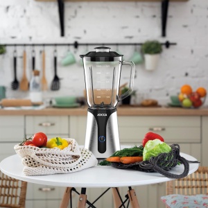 JOCCA - Blender de sticla cu sticla de calatorie/putere 350 W, blender/ulcior de 1 l si sticla de 600 ml/lumina LED, capac detasabil, lame din otel inoxidabil (recipient + sticla 350 W) - Img 6