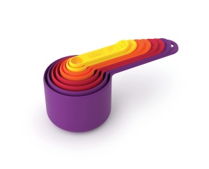 Joseph Joseph Nest - Set de 8 piese de cani si linguri de masurare care economisesc spatiu, instrument de copt, multicolor