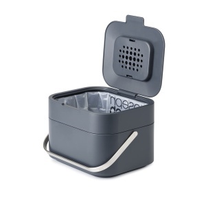 Joseph Joseph Stack 4 Cos de Compost Bucatarie 4 Litri Graphit Filtru Anti-Miros