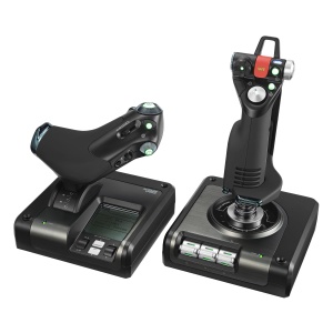 Joystick Logitech G Saitek X52 Pro Flight Control System LCD Display 3D Twist Control Negru