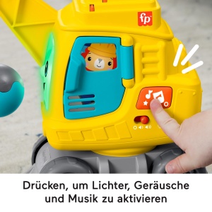 Jucarie Baufahrzeug Fisher-Price HXF48 cu sunete, lumini si cric mobil, pentru copii 9 luni - Img 5